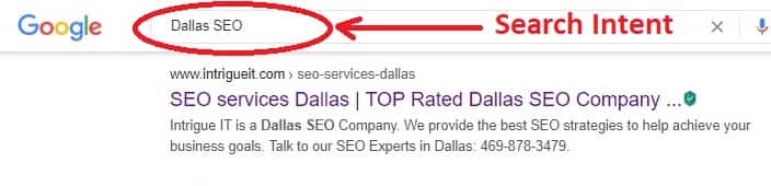 dallas seo search intent